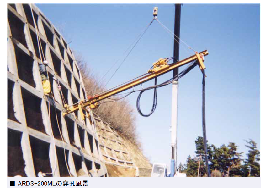 ワイヤー吊下げ軽量法面穿孔機　ARDS-100MS ARDS-135M ARDS-200ML
